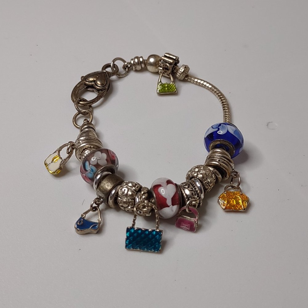 Cute Vintage Multicolor Handbag Charm Bracelet